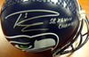 Russell Wilson Autographed Seattle Seahawks Full Size Helmet "SB XLVIII Champs" In Silver RW Holo Stock #72373
