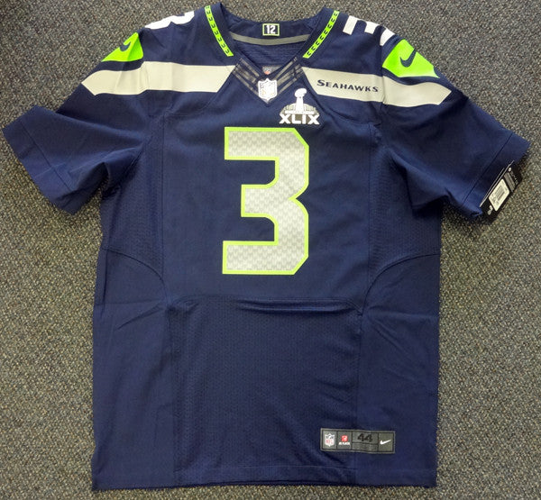 Seattle Seahawks Russell Wilson Autographed Blue Nike Elite Jersey Siz –  Russell Wilson Direct