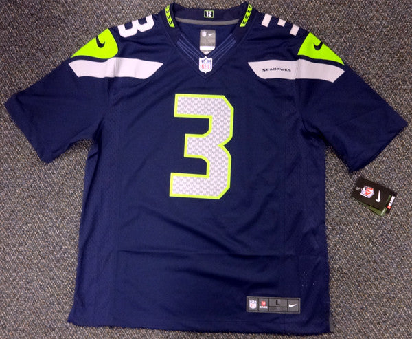 Seattle Seahawks Russell Wilson Autographed Blue Nike Twill Jersey