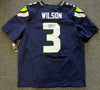 Russell Wilson Autographed Seattle Seahawks Nike Elite Authentic Blue Jersey Size 52 RW Holo