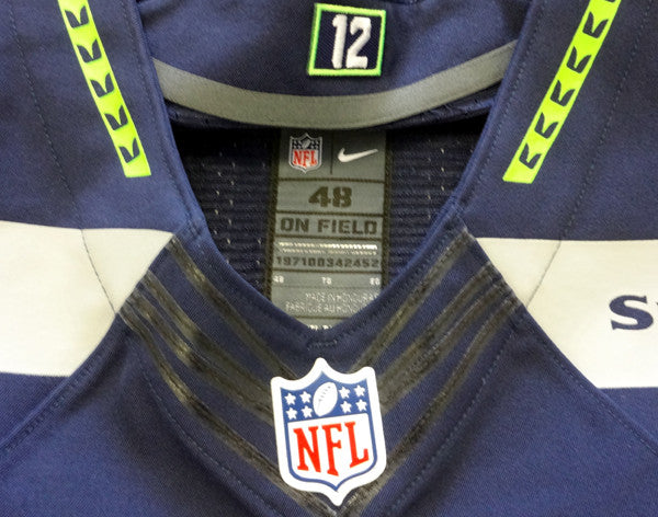 Seattle Seahawks Russell Wilson Autographed Blue Nike Elite Jersey