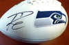 Russell Wilson Autographed White Logo Football Seattle Seahawks RW Holo Stock #105663