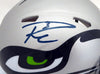 Russell Wilson Autographed AMP Seattle Seahawks Speed Mini Helmet In Blue RW Holo Stock #159115