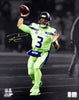 Russell Wilson Autographed 16x20 Photo Seattle Seahawks Action Green Color Rush PGA Patch RW Holo Stock #159121