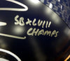 Russell Wilson Autographed Seattle Seahawks Super Bowl Full Size Helmet "SB XLVIII Champs" In Silver RW Holo Stock #72351