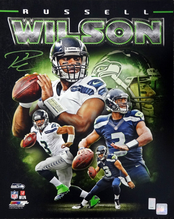 Russell Wilson Autographed 16x20 Photo Seattle Seahawks RW Holo Stock #88011