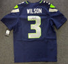 Seattle Seahawks Russell Wilson Autographed Blue Nike Elite Jersey Size 44 RW Holo Stock #88310