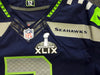 Seattle Seahawks Russell Wilson Autographed Blue Nike Elite Jersey Size 44 RW Holo Stock #88310