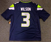 Seattle Seahawks Russell Wilson Autographed Blue Nike Twill Jersey Size L RW Holo Stock #71430
