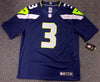Seattle Seahawks Russell Wilson Autographed Blue Nike Twill Jersey Size L RW Holo Stock #71430