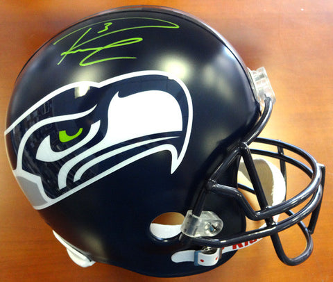 Russell Wilson Autographed Seattle Seahawks Full Size Helmet In Green RW Holo Stock #74631