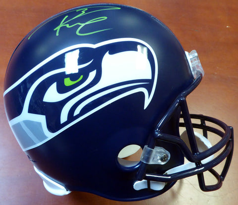 Russell Wilson Autographed Seattle Seahawks Super Bowl XLVIII Full Size Helmet In Green RW Holo Stock #104263