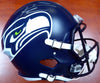 Russell Wilson Autographed Seattle Seahawks Speed Full Size Helmet In Silver RW Holo Stock #113611