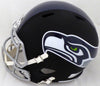 Russell Wilson Autographed Seattle Seahawks Matte Black Speed Full Size Replica Helmet In Green RW Holo Stock #145844