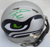Russell Wilson Autographed AMP Seattle Seahawks Speed Mini Helmet In Green RW Holo Stock #159116