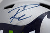 Russell Wilson Autographed Seattle Seahawks Gray AMP Full Size Speed Replica Helmet In Blue RW Holo Stock #159113