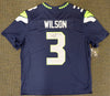 Seattle Seahawks Russell Wilson Autographed Blue Nike Twill Jersey Size XXL RW Holo Stock #159117