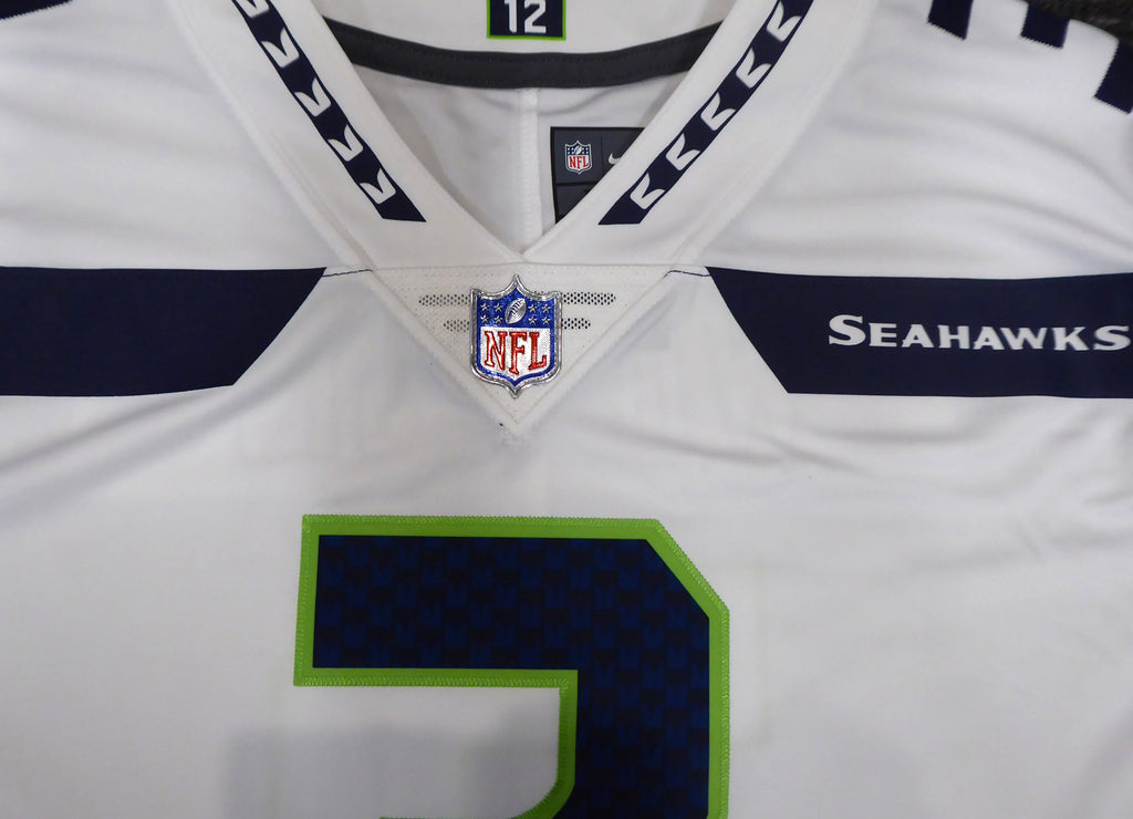 Signed Russell Wilson Jersey - Blue Nike Elite Size 44 RW Holo Stock #88310