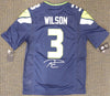 Seattle Seahawks Russell Wilson Autographed Blue Nike Jersey Size M RW Holo Stock #159119