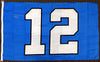 Russell Wilson Autographed Seattle Seahawks 12th Man 3x5 12 Flag RW Holo Stock #130717