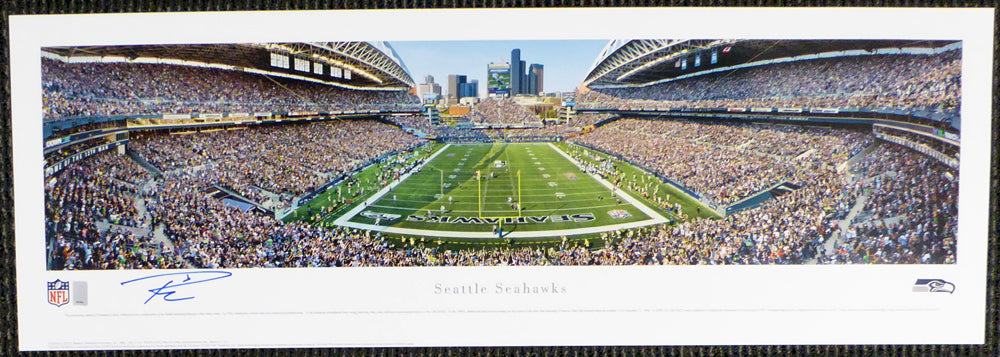 Russell Wilson Autographed 13x40 Century Link Field Panoramic Photo Seattle Seahawks RW Holo Stock #131231