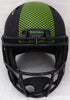 Russell Wilson Autographed Seattle Seahawks Eclipse Black Full Size Speed Replica Helmet In Green RW Holo Stock #178955