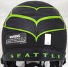 Russell Wilson Autographed Seattle Seahawks Eclipse Black Full Size Speed Replica Helmet In Green RW Holo Stock #178955