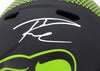 Russell Wilson Autographed Seattle Seahawks Eclipse Black Full Size Speed Replica Helmet In Silver RW Holo Stock #178956