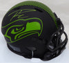 Russell Wilson Autographed Eclipse Black Seattle Seahawks Speed Mini Helmet In Green RW Holo Stock #178960