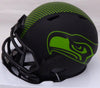 Russell Wilson Autographed Eclipse Black Seattle Seahawks Speed Mini Helmet In Green RW Holo Stock #178960