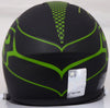 Russell Wilson Autographed Eclipse Black Seattle Seahawks Speed Mini Helmet In Green RW Holo Stock #178960