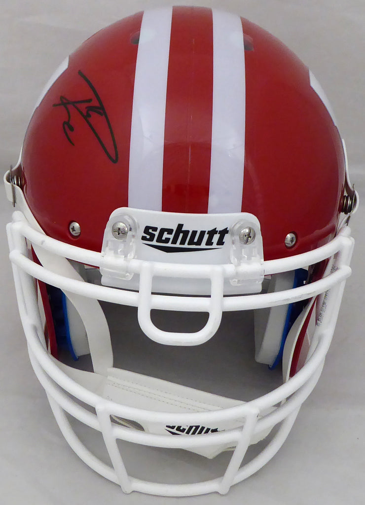 authentic proline football helmet Russell Wilson Autographed Red Wisconsin Badgers Full Size Authentic P – Russell Wilson Direct