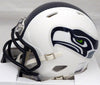 Russell Wilson Autographed Seattle Seahawks Flat Matte White Speed Mini Helmet RW Holo Stock #179110
