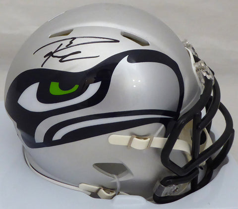 Russell Wilson Autographed AMP Seattle Seahawks Speed Mini Helmet In Black RW Holo Stock #179112